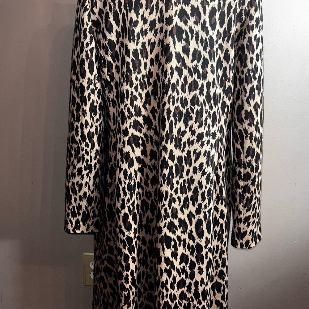 Spiegel Leopard Print Long Coat in Tan and Black - Picture 6 of 10